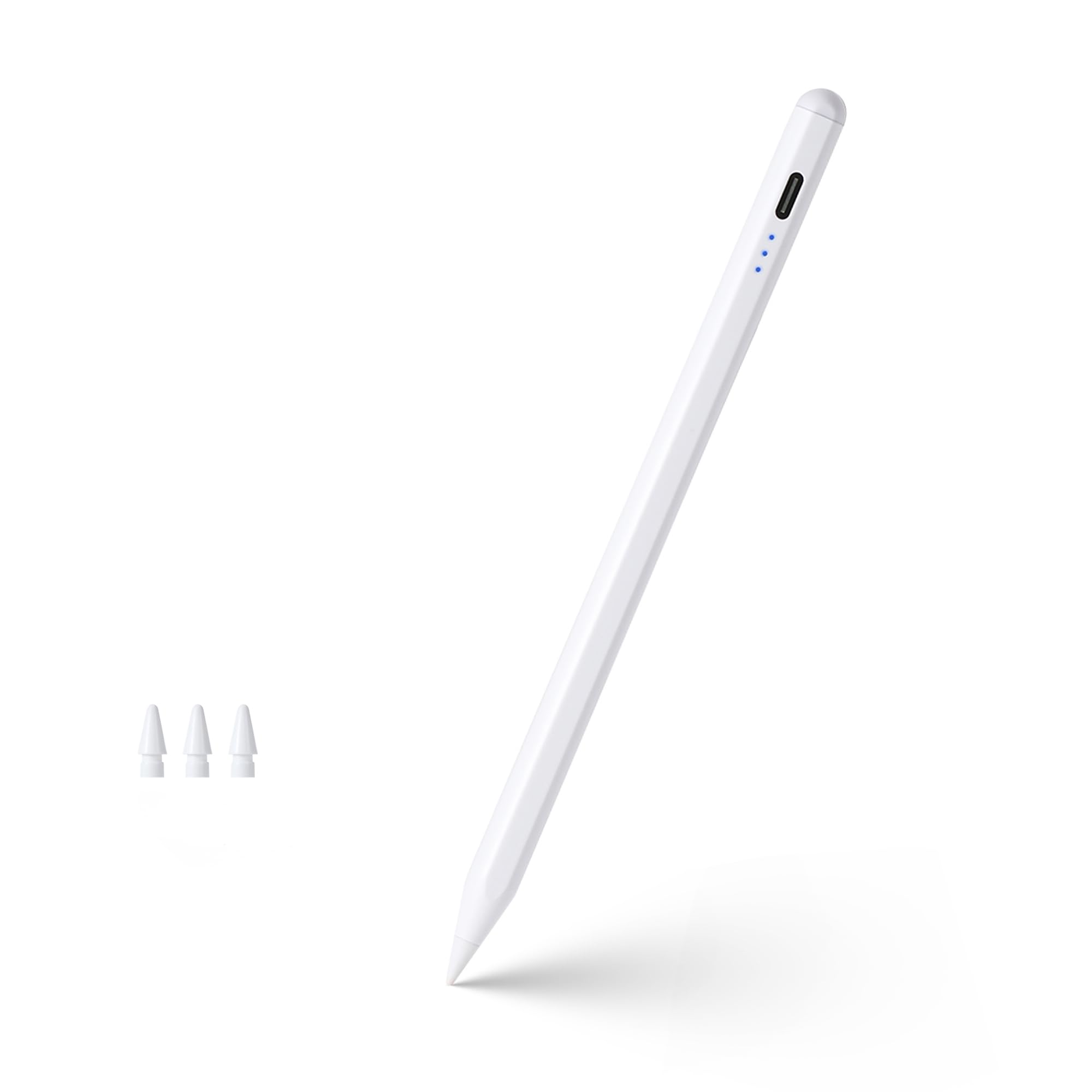 Pencil for Apple, Stylus Pen for iPad A16 11th/10th/9/8/7/6 Generation, iPad Pro M4 13"/11"/12.9", iPad Air M3/M2/5/4/3 Gen, iPad mini A17 Pro 7/6/5, Palm Rejection & Tilt Sensitivity (White)