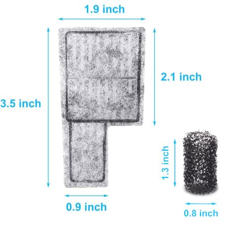 Image of DaToo Aquarium Filter Cartridge Replacement Fish Tank Filter Cartridge for DTXP-03B（6 pcs Cartridges + 2 pcs Sponges