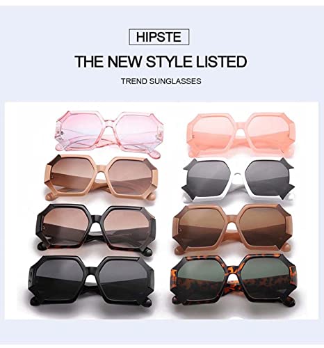 XINXIN Polygonal Large Frame Sunglasses Outdoor Holiday Sunshade Sun Protection Sunglasses Glasses (Color : C, Size : Medium)4