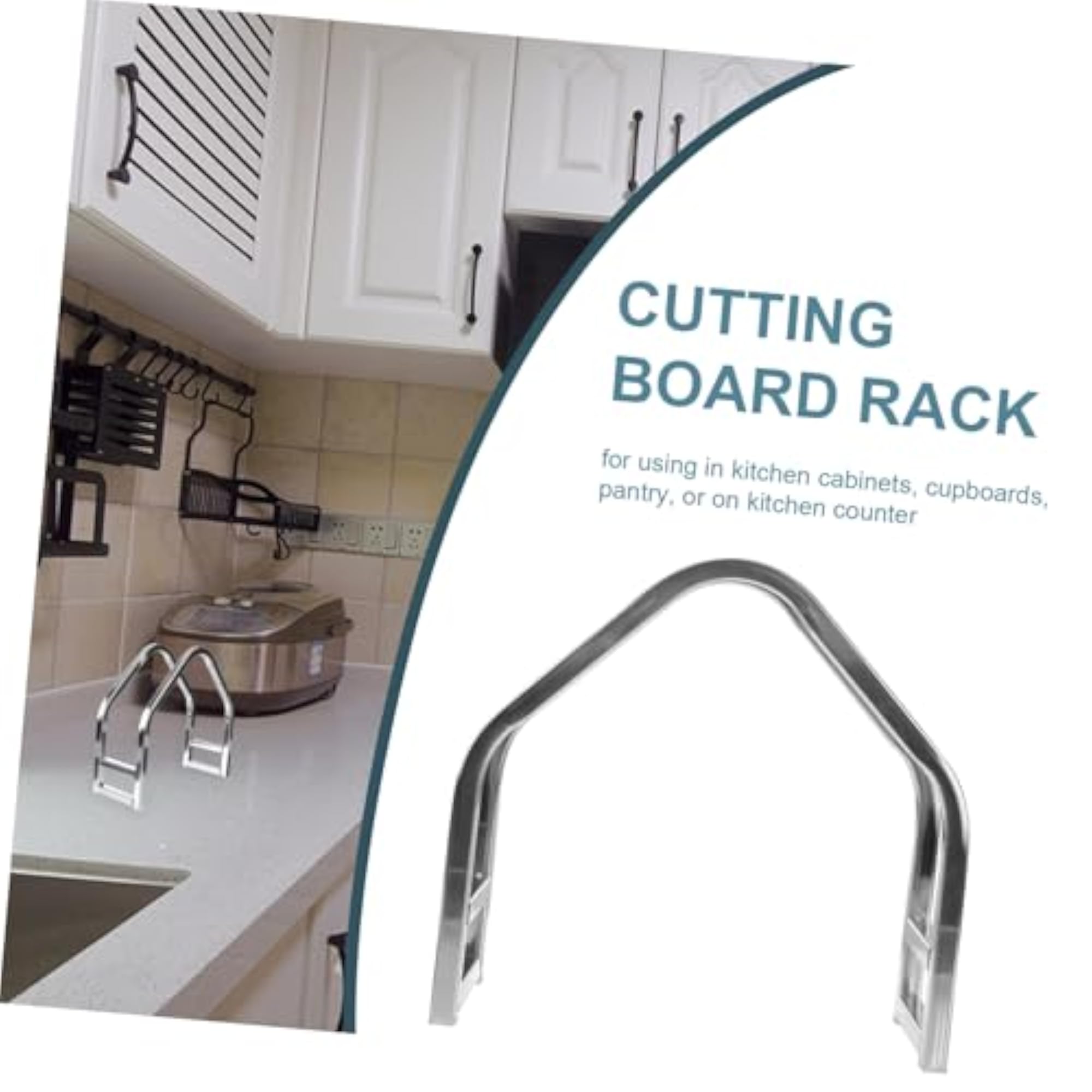 Stainless Steel Cutting Board Holder Rack for Kitchen Cabinets