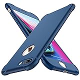 ORETECH Compatibile con Cover iPhone 7 Plus, Custodia per 8 Plus,con[2 XPellicola Protettiva Vetro Temperato]Antiurto Ultra Sottile Hard PC Silicone Anti Graffio Cover per iPhone 7 Plus 5.5'-Blu Scuro