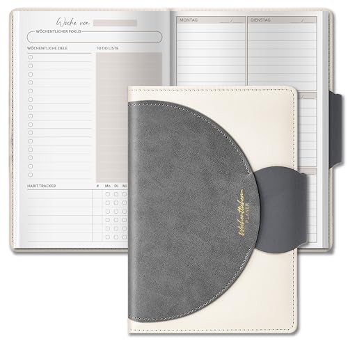 BIROYAL Undatierter Wochenplaner | Terminplaner A5 | Weekly Planner mit To-Do-Liste, großem Notizfeld | 128 Seiten Wochenplan auf Deutsch mit Hardcover | wöchentlicher Terminkalender