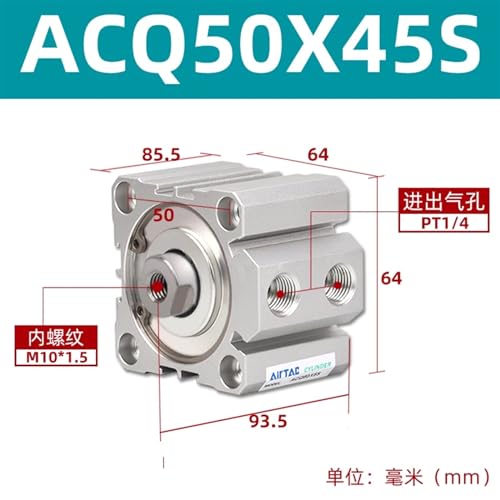 Cylindre pneumatique ACQ50 compact magnétique pour espace réduit - 3