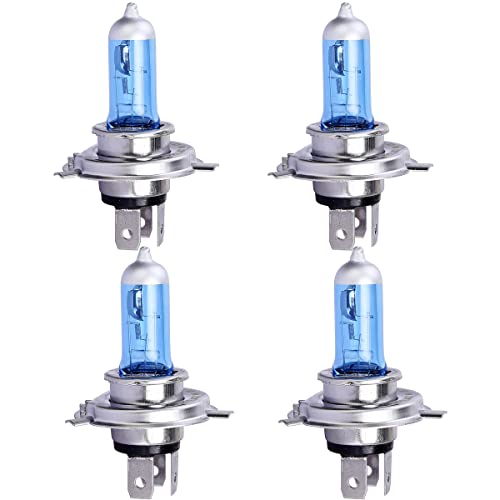 4Pcs H4 100W ampoules de phares de voiture 12V 6000K halogène xénon lumières Super blanc feux de croisement lumière LED accessoires de voiture Cover