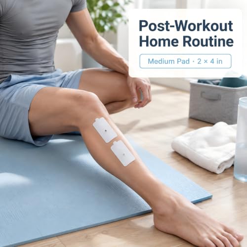 Image of TENS Unit Replacement Pads 4X8 inch, 40 Pcs Premium Quality Snap Replacement Electrodes for TENS and EMS Muscle Stimulator, Using 3.5mm Snap Connector