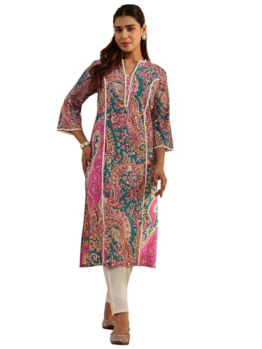 Image of Libas Printed Cotton Straight Kurta Suit