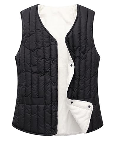 Cropped Sherpa Quilted Vest for Womens Lightweight Slim Fit Puffer Warm Outerwear Waistcoat Vest with Pockets