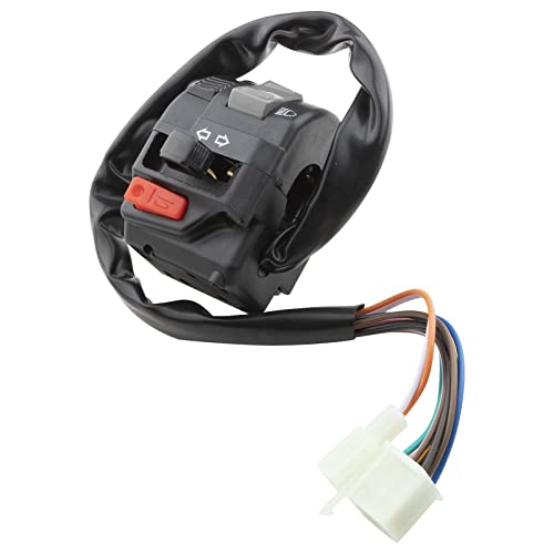 MangWany Interrupteur de guidon de moto ATV 7/8' 22 mm 12V Allumer Le Clignotant Pour phares antibrouillard Avec faisceau de câbles