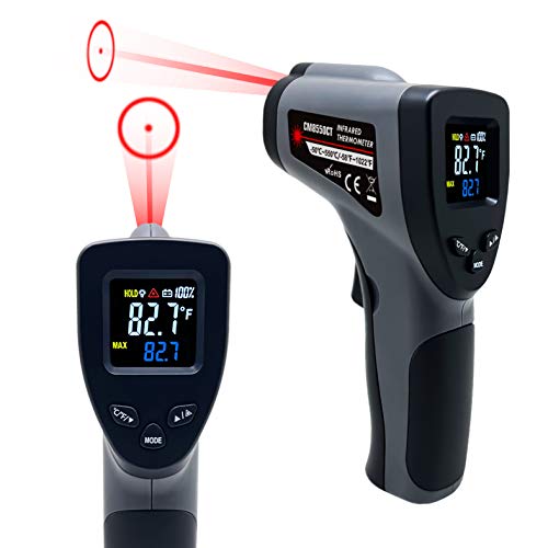 IR Infrared Thermometer Non-Contact Laser IR Temperature Gun with Adjustable Emissivity, HD Backlight LCD Temp Display for Kitchen Cooking/Industrial Scientific Test(Dark Grey)