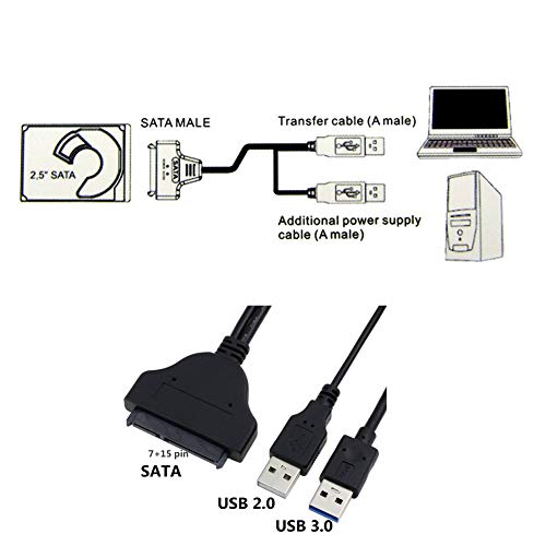CABO USB PARA SATA USB 2.0 E 3.0 HD DISCO RÍGIDO SATA 2.5 RECUPERE DADOS DO HD