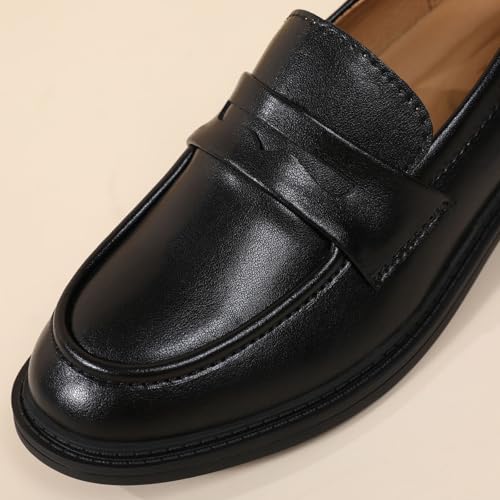 Image of Loafers for Women Black Penny Loafer Business Casual Shoes Women's Loafers & Slip-Ons Ladies Flats Comfortable Dressy