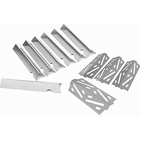 BBQ-PLUS 66033 Flavorizer Bars and 66041 Heat Deflector Grill Parts Replacement for Weber Genesis II/Genesis II LX 400 Series Genesi II E/ES-410 Gas Grill(Flavorizer Bars × 7 + Heat Deflector × 4) Cover