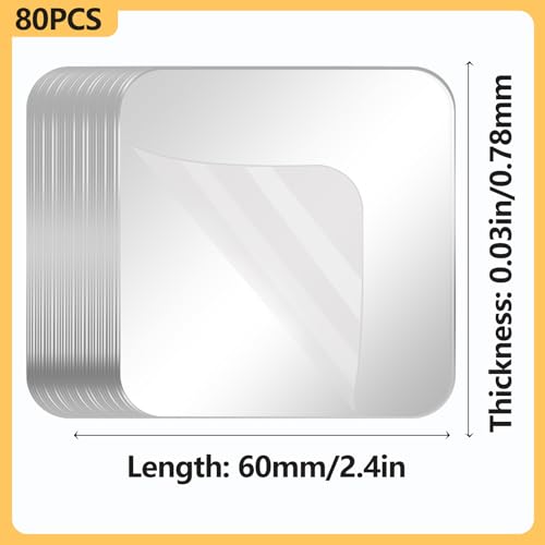 Image of Double Sided Tape Heavy Duty,Clear Nano Tape Square 80 PCS,Removable Mounting Tape for Walls,Waterproof Two Sided Sticky Adhesive Pads Strips,Transparent Wall Tape No Damage Cinta Doble Cara