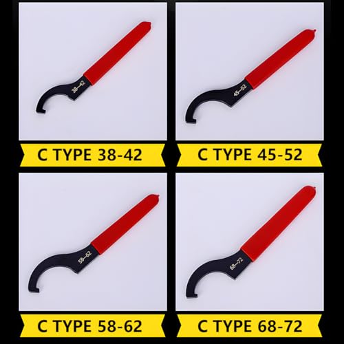 JNNJ Gewindefahrwerksschlüssel-Set Universal-Schraubenschlüssel Motorrad-Stoßdämpfer, Verstellbarer Karbonstahl-Gewinde-Einstellwerkzeug, C Hakenschlüssel Spannzangenfutter Für Auto-Fahrrad(68-72mm)