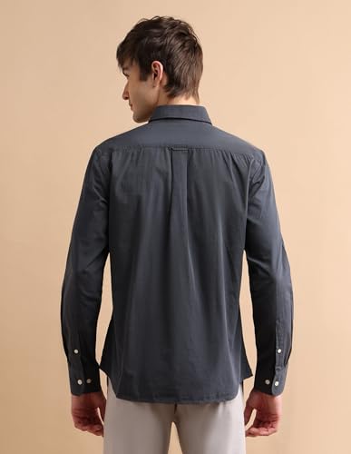 Image of U.S. Polo ASSN. Solid Regular Fit Shirts for Men - 100% Cotton, Full Sleeve Mens Casual Shirts