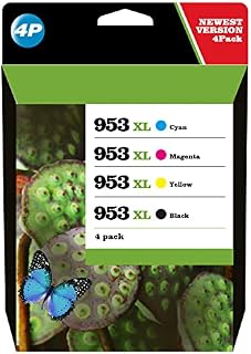 953 XL 953XL Ink Cartridges Multipack Remanufactured Replacement for HP 953XL Ink Cartridges for HP Officejet Pro 7740 7720 8710 7730 8715 8725 8720 8210 Printer(1 Black, 1 Cyan, 1 Magenta, 1 Yellow)