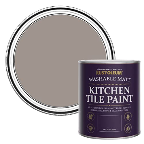 Rust-Oleum Brown water resistant Kitchen Tile Paint in Matt Finish - Whipped Truffle 750ml