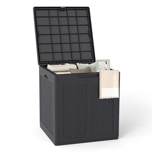 COSTWAY Gartenbox 145 L, Auflagenbox mit abschließbarem Deckel &...