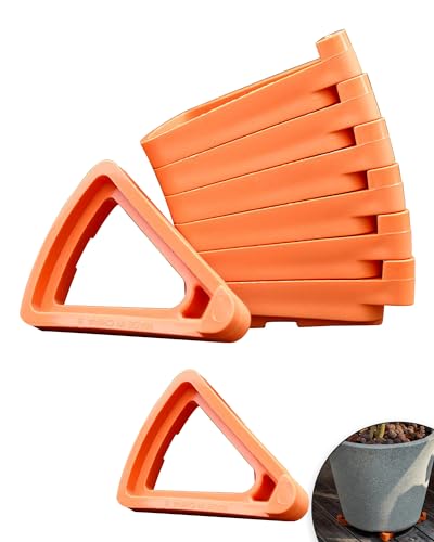 Choclaif Pot Feet for Outdoor Planters Large - 12 PCS of Pot Toes Elevate Your Flower Pots and Prevent Stains and Water Damage(Orange Small)