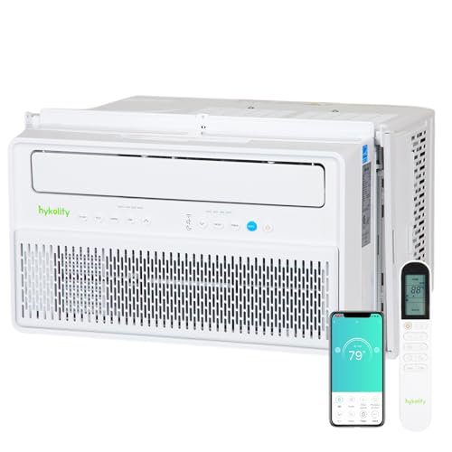 Image of Hykolity 8,000 BTU Smart Inverter Window Air Conditioner WiFi Enabled, Ultra Quiet & Energy Efficient AC Unit, Cools 350 Sq.Ft, with Remote, Cool /Fan /Dry /Auto /Sleep Modes & 24H Timer