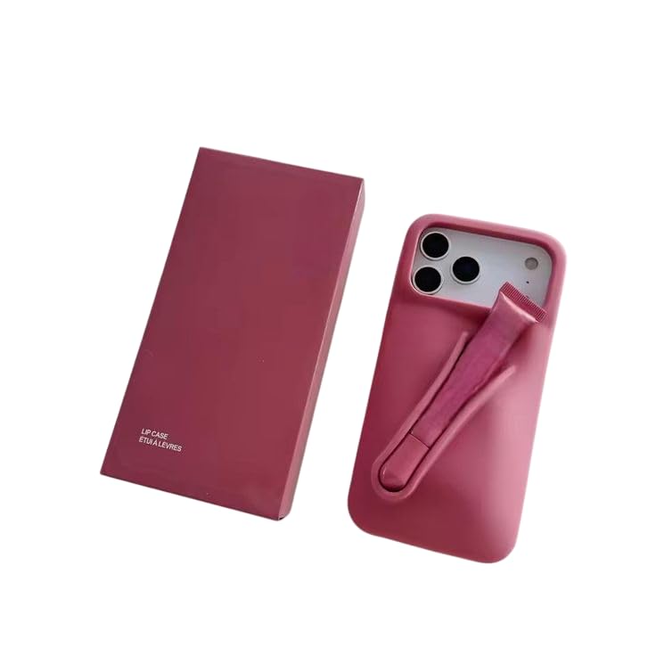 Clothemyphone Silicone Case Compatible with iPhone 17 Series with Lip Gloss Holder, Includes Lip Tint, Espresso Brown, Trendy Aesthetic Phone Cover for Girls and Women (Salty Tan, 17 Pro Max)