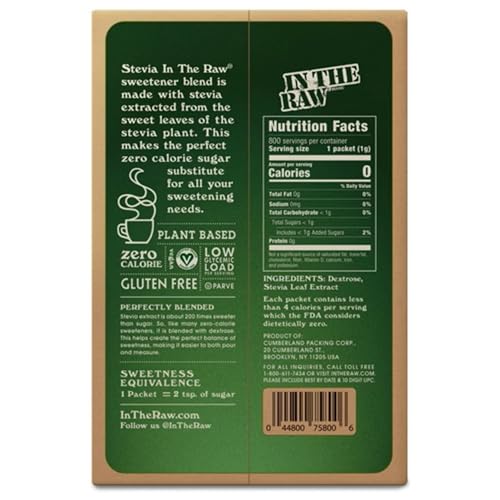 Stevia in the Raw Zero Calorie Sweetener Portion Packets, 800-count Original image 4