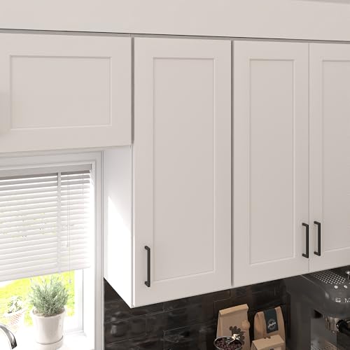 Image of Furinno Shaker Wall Kitchen Cabinet 1-Door-2 Shelves, Ready to Assemble, 12 D x 15 W x 36 H, White