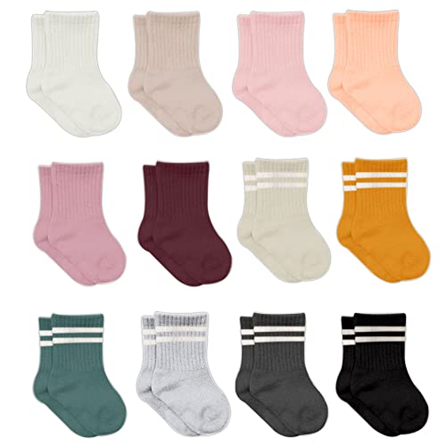 Image of bistyle Baby Grip Ankle Socks 12 Pairs | Newborn Infant Toddlers Socks Anti-Allergic Cotton | Kids Boys Girls Ankle Socks
