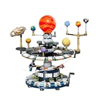 Solar System Mini Building Block Set 964PCS - Rotating Planetarium Model of Bricks Kit, 9 Moving Planets with Rocket and Satellite, STEM Educational Toy, for Kid and Adult