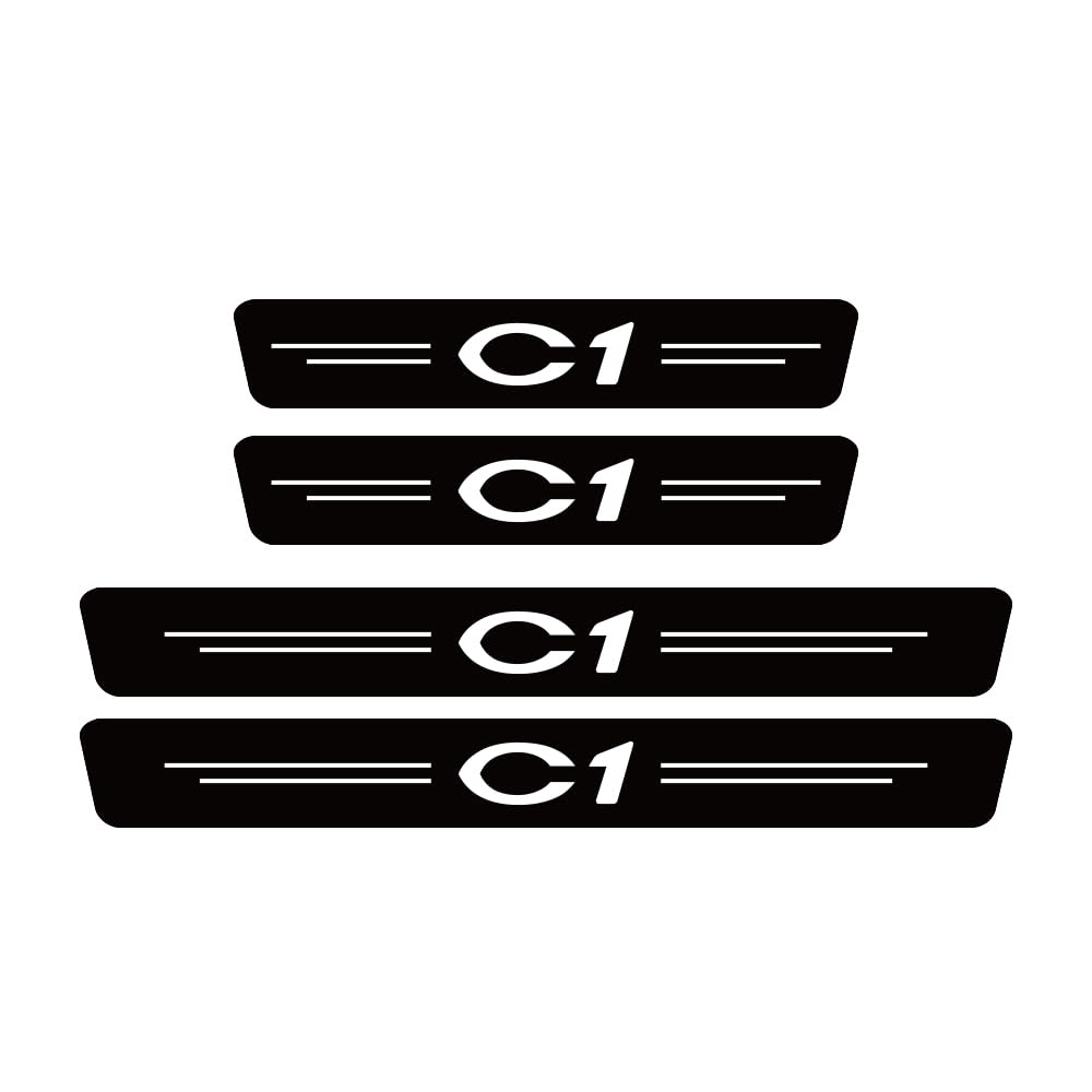 SDYAYFGE 4Pcs Kick Plates Car Door Sill Protector,for Citroën C1