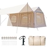 Ytaoeo Inflatable Tent Outdoor camping tent Inflatable camping tent made of waterproof Oxford fabric Air glamping tents for 4 seasons campings (12 Person + Canopy)