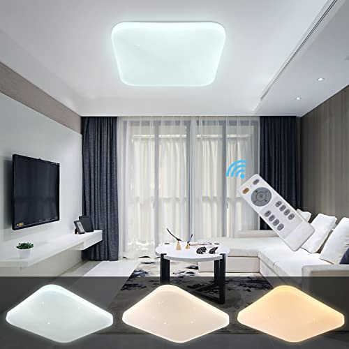 Dimmable Plafonnier LED Salle de bains Cuisine Chambre à coucher Plafonniers Douche Salon d'étude Salle à manger Bureau Balcon Couloir Lampe de plafond 3000/4000/6000K Moderne Carré 2050lm 26W LUSUNT
