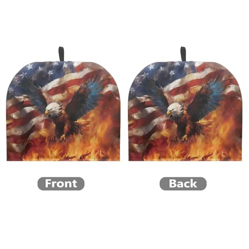 Image of Tea Cosy Tea Pot Cozies Cover Insulating Keep Warm Teapot Dust Cover Gift for Holiday Home Party Decor July 4th Patriotic American Flag Eagle Flame Print