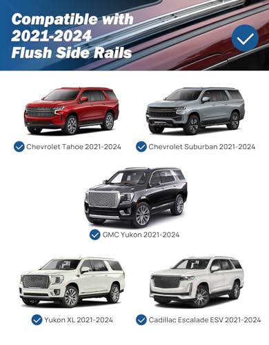 Image of JOYTUTUS 300LBS Lockable Roof Rack Compatible with Chevy Suburban, Tahoe, GMC Yukon & Yukon XL, Cadillac Escalade ESV 2021-2026, Anti-Theft Aluminum Car Crossbars Crossbar for Rooftop Cargo Carrier
