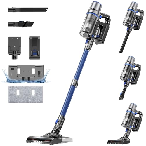 41an9uwcggL Linkifly A10 Aspirateur Balai sans Fil avec Fonction Nettoyage, Aspirateur sans Fil Puissant 45K Pa/550 W/60 Min, Aspirateur Balai avec Mode Automatique et écran LED, Batterie Amovible