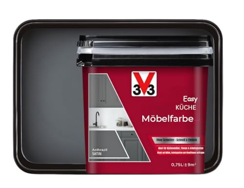V33 Möbelfarbe Anthrazit Matt ohne Schleifen – Für Küche & Bad –...