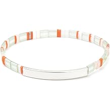 Scout Curated Wears - Good Karma Miyuki Bracelet - One Of A Kind - Mist/Salmon/Silver