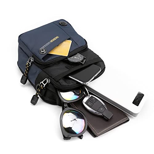 Mini Shoulder Bag For Men Small Oxford Crossbody Messenger Man Purse Handbag For Cell Phone Passport Utility Wallet Navy Blue #TOP5
