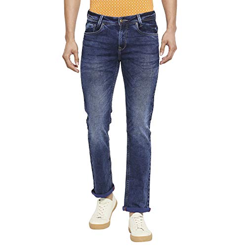 Mufti Men's Fitted Jeans (MFT27027L61BLUE Dark_61Blue 32) Amazon