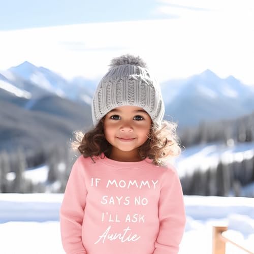 BOUTIKOME Toddler Baby Girl Sweatshirts If Mommy Says No I’ll Ask Auntie Long Sleeve Shirts Pullover Fall Top Winter Clothes4
