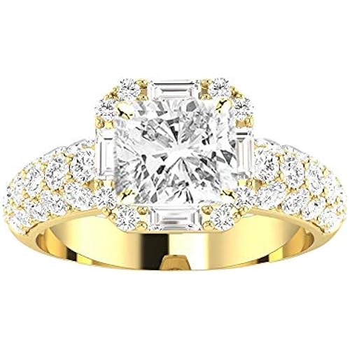 Houston Diamond District 1.75 to 6.75 CT Lab Grown Diamond Halo Engagement Ring