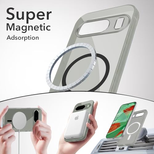 Image of Jkobi Lifetime Anti-Yellow MagSafe Compatible Clear Back Cover Case for Google Pixel 9 (Sleek Hard Crystal | Shockproof and Camera Protection)