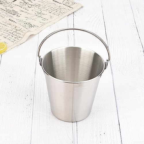 Seau à glace, petit seau à glace portable en acier inoxydable, mini seau à glace portable avec poignées, seau à collation, 1000ML