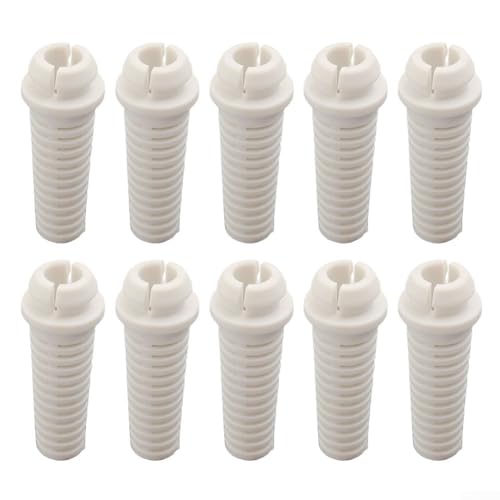 Conector de prensaestopas de goma para herramientas eléctricas, paquete de 10 piezas, diámetro interior de 6 mm, 36,7 mm de longitud, compatible con taladros eléctricos y amoladoras angulares (blanco)