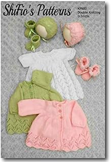 Knitting Pattern for Babies Matinee Jacket, Dress, Bonnet and Bootees, Baby Jacket Knitting Pattern in DK, Baby Knitting Pattern, 0 to 3 Months, KP600