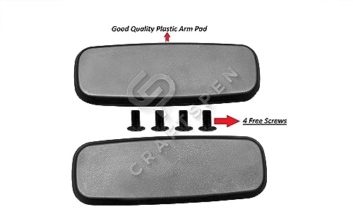 Image of Office Chair Replacement Plastic Arm Pads, Chair Armrest Pads for Supporting Arms and Hand Rest for Chair (with 4 Free Screws, Black)
