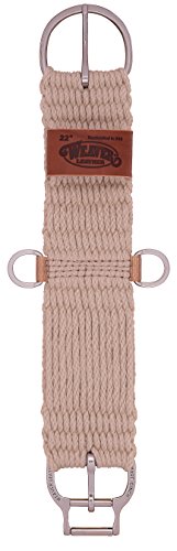 Weaver Equine ‎Roper Horse Cinch, Mohair Blend 27 Strand Saddle Cinch Girth with Smart Cinch Buckle, Western Horse Riding Supplies, ‎Natural