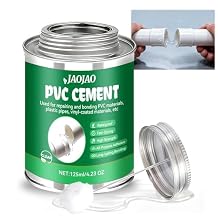 JAOJAO PVC Cement, PVC Pipe Glue Strong Bonding Strength Pressure-Resistant Waterproof No Whitening Impact Resistance and Tensile Strength Quick-Drying Easy to Operate, 125ml Transparent