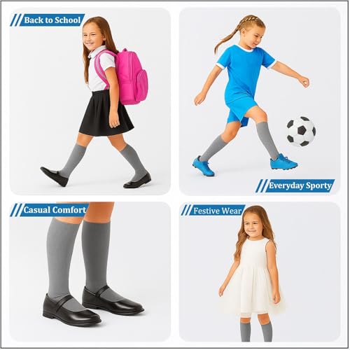 Girls Boys Pack of 3 Plain Knee High School Socks Stylish Durable Comfortable For Daily Wear School Footwear Socks4
