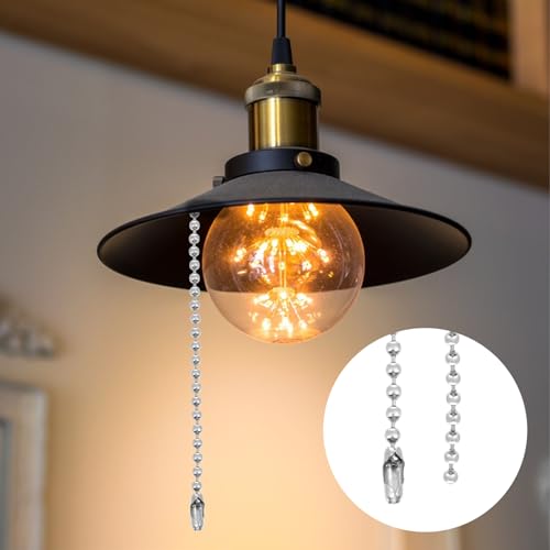 Image of 120 Inch Pull Chain Extension, Light Pull Chain, Extra Long Rust Proof Roller Shade Bead Chains with 20 Connectors for Ceiling Fans and Light Fixture, Silver